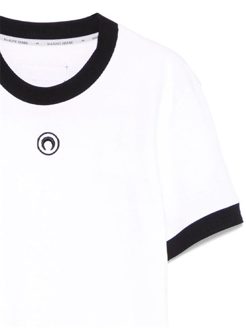 Moon logo jersey fitted t-shir MARINE SERRE | MTT088BCJER0008WH10